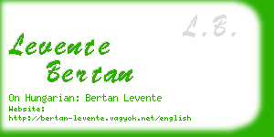 levente bertan business card